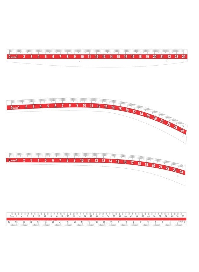 NTGS Tailoring Stitching Fashion Designing Scale Set of 4 (Tailoring Ruler 24 inches-Set of 4-WHITE) - Image 1